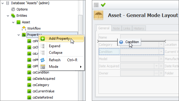 assets database configuration