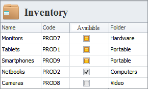 Inventory view in CentriQS software