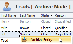 sales crm archive leads