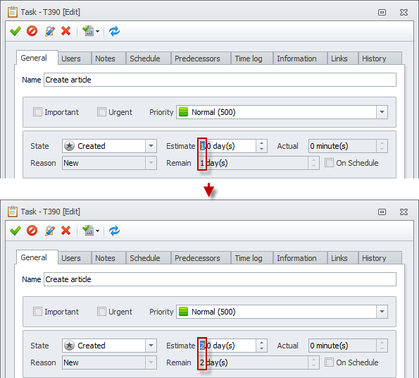 task duration re-estimation