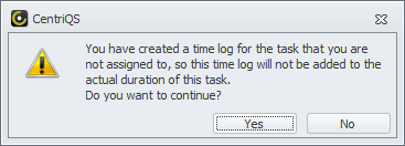 time log user is not assigned to task message